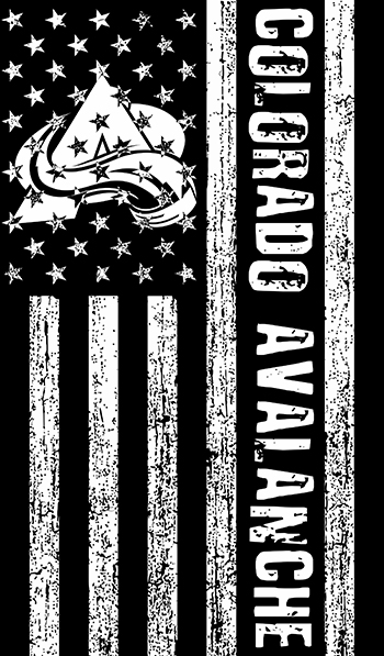 Colorado Avalanche Black And White American Flag logo vinyl decal